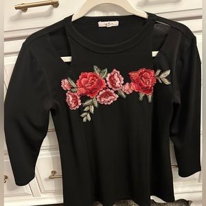Rose Embroidered Top